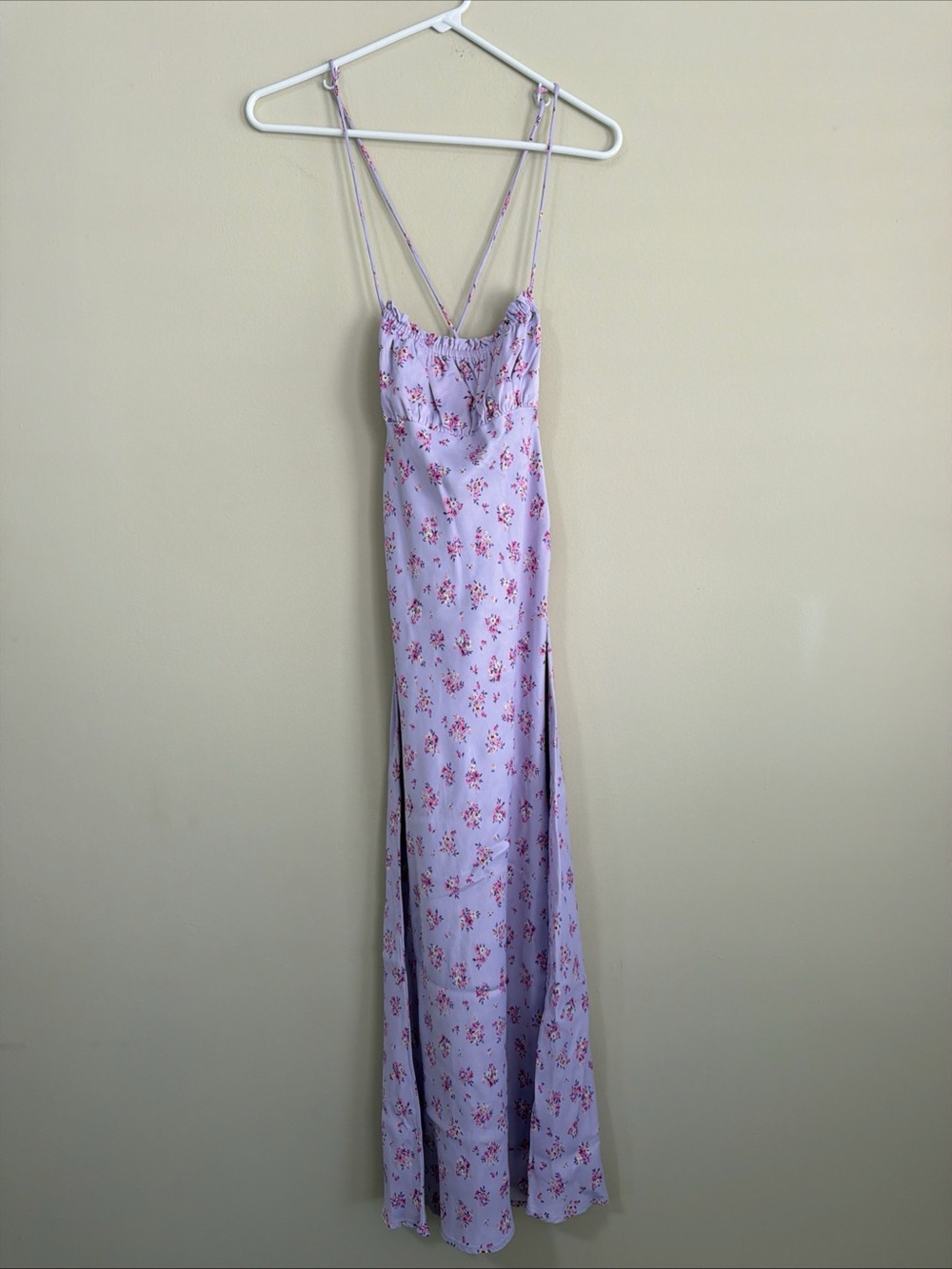 Zara Lavender and Pink Floral Midi Dress - Picture 2 of 9